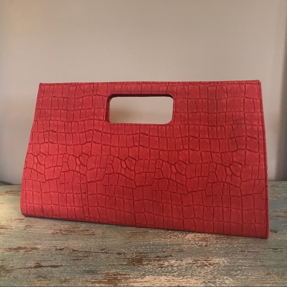 coral clutch purse